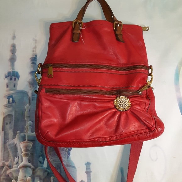 🪶 Red fossil leather bag - Picture 2 of 12